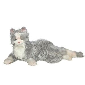 Joy For All Companion Pet Silver Cat White Mittens Interactive Robot A7594 Testd